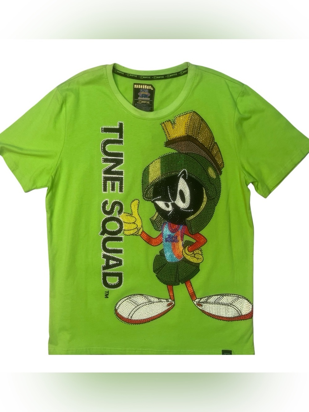 Sz Various Warner Bros. Marvin the Martian Tune Squad Neon Green Graphic Tee